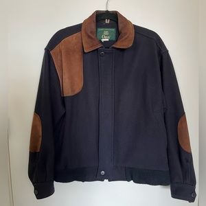 VINTAGE Orvis cotton and leather trimmed jacket